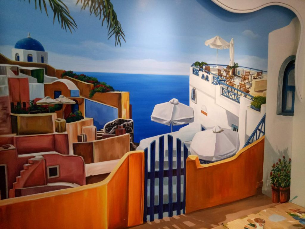 鹽埕區GO HOME 回家民宿一秒走進希臘的藝術氛圍3D手繪